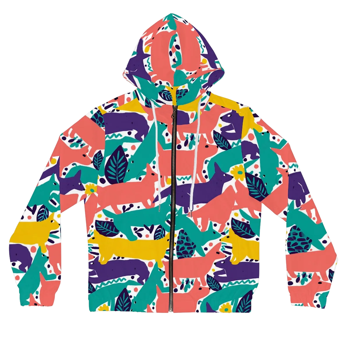 Wildlife Parade on Women's Full-Zip Hoodie — Front