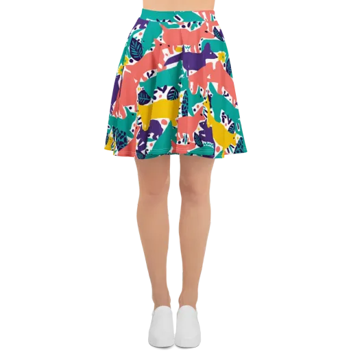Wildlife Parade on a Skater Skirt