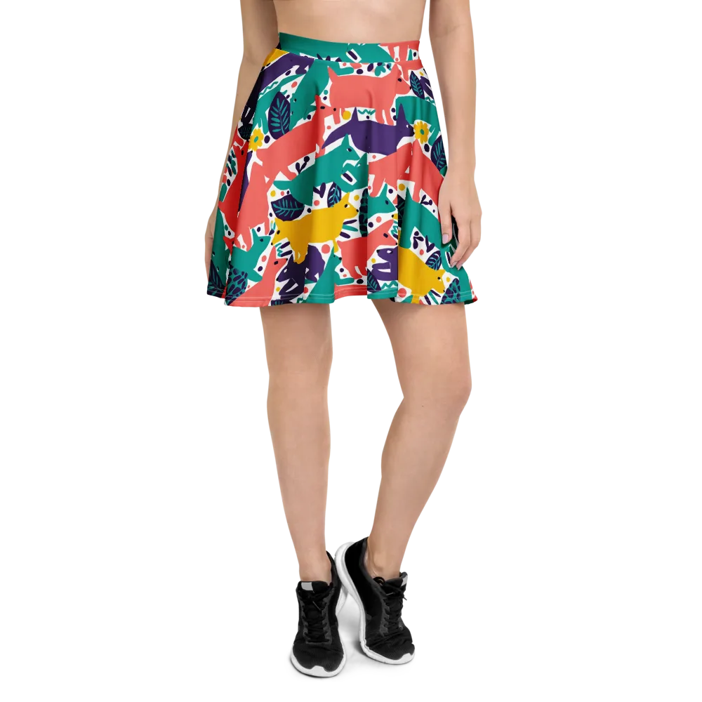 Wildlife Parade on Skater Skirt — Front