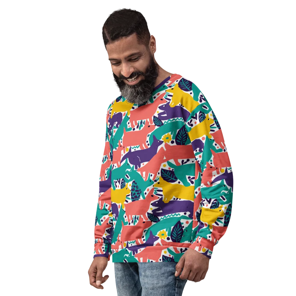 Wildlife Parade on Sweatshirt — Left Front
