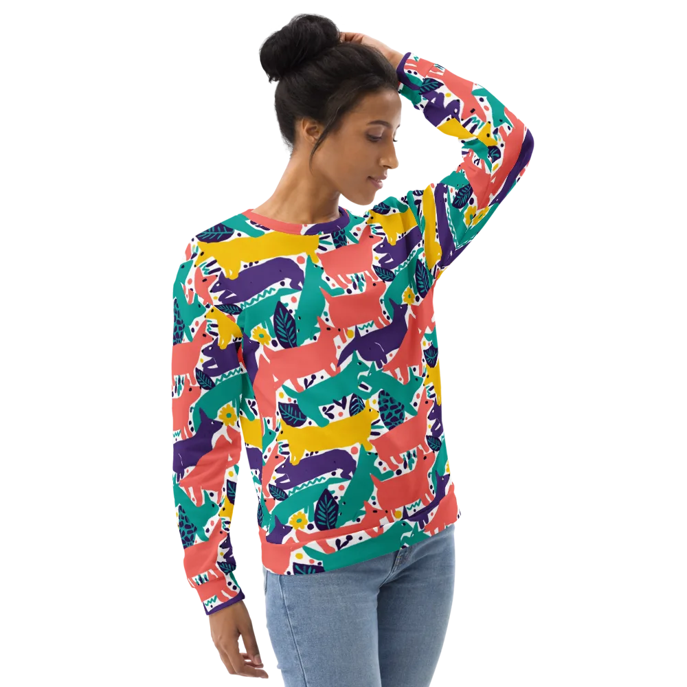 Wildlife Parade on Sweatshirt — Right Front