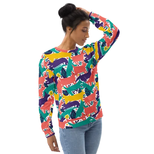 Wildlife Parade on a Sweatshirt