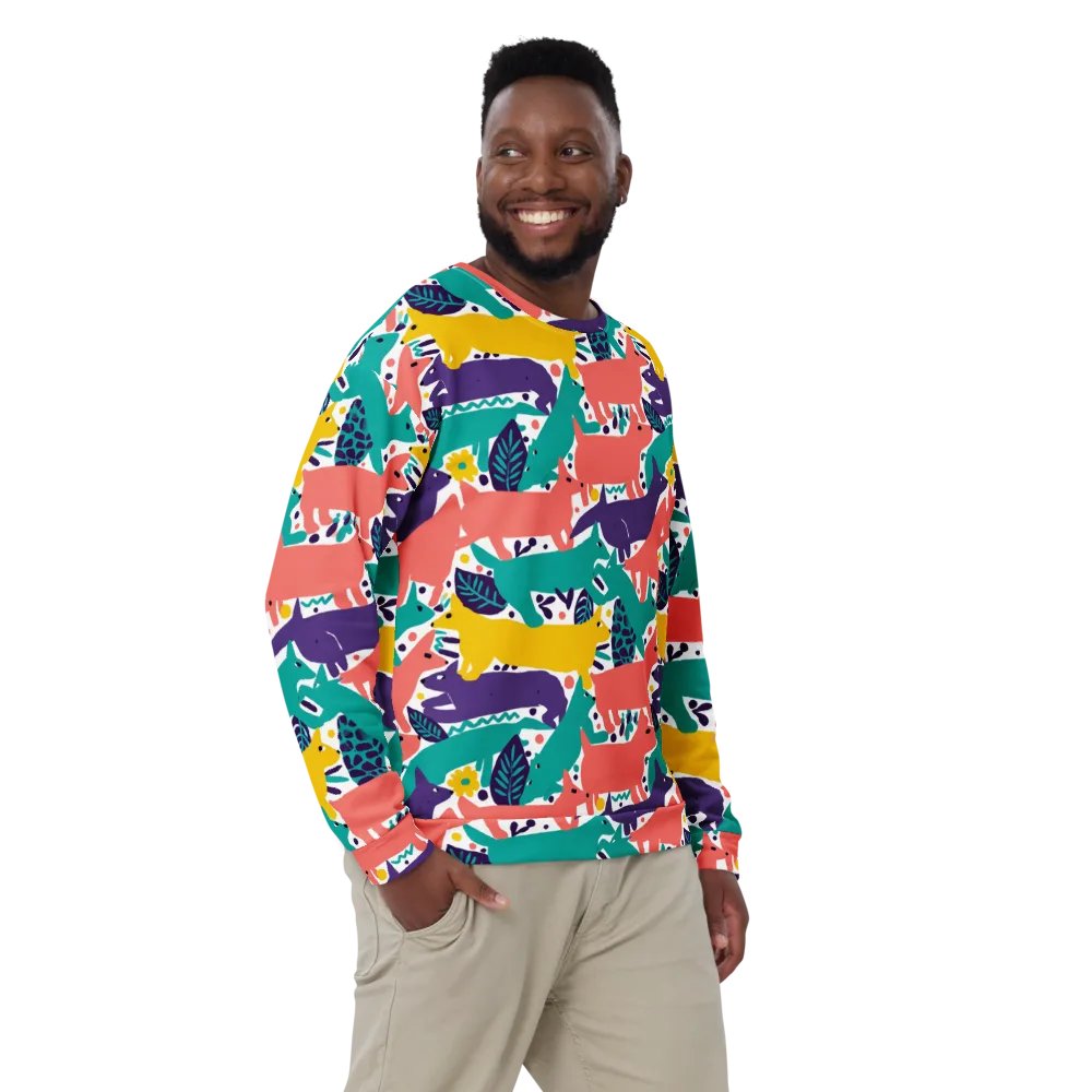 Wildlife Parade on Sweatshirt — Front