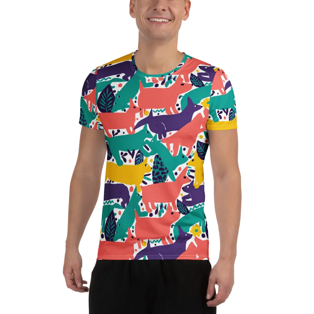 Wildlife Parade on Men's Athletic T-Shirt — Front