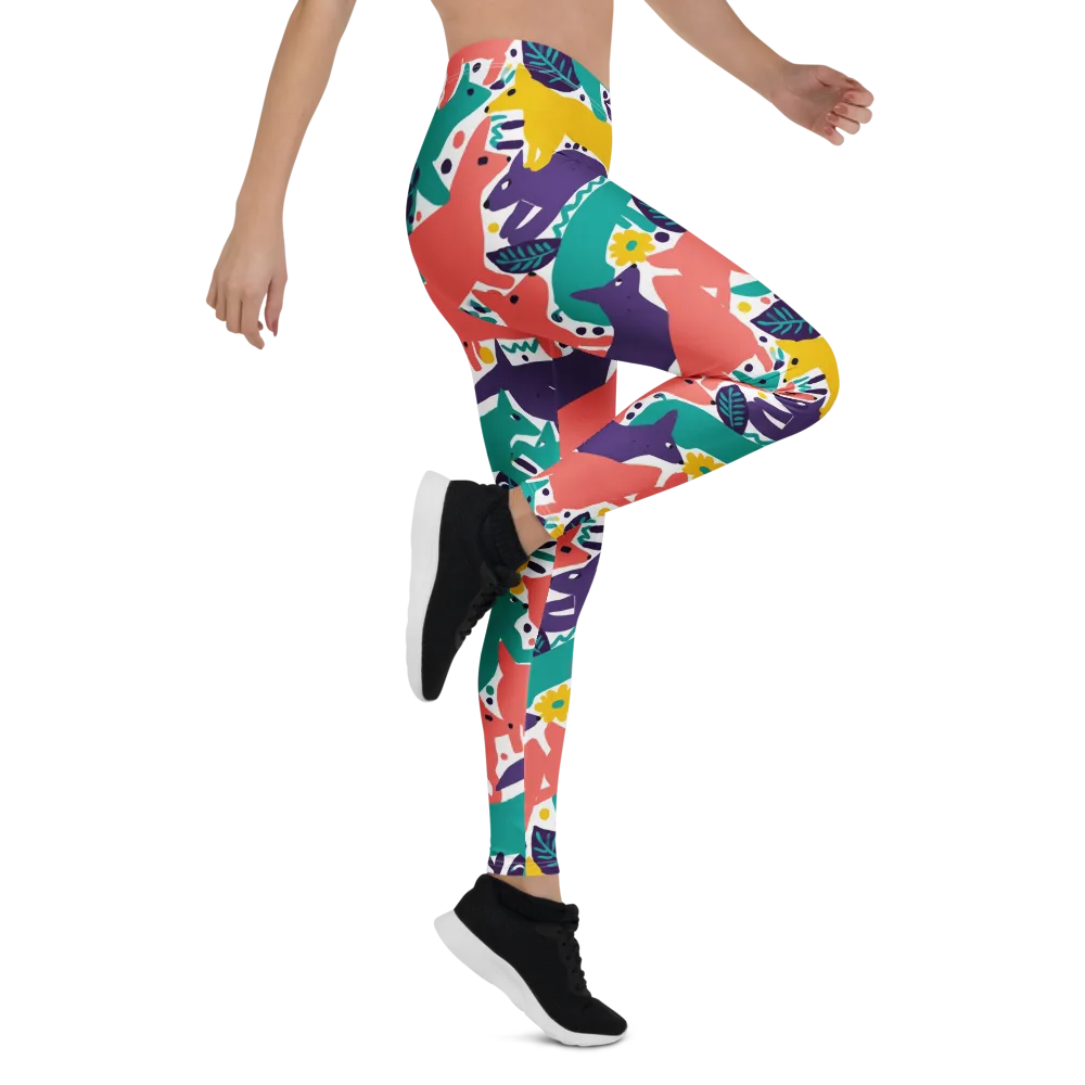 Wildlife Parade on Leggings — Right