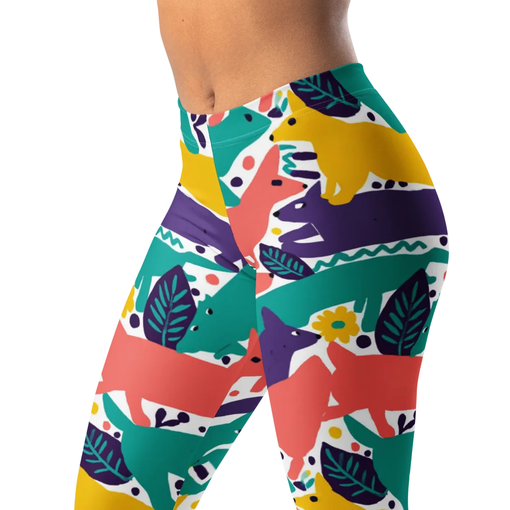 Wildlife Parade on Leggings — Left Front