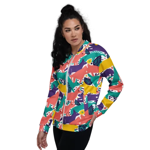 Wildlife Parade on a Bomber Jacket