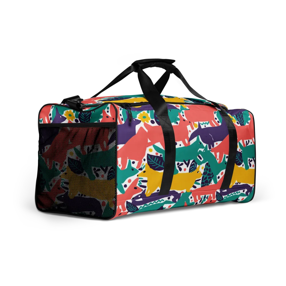 Wildlife Parade on Duffle Bag — Right Front