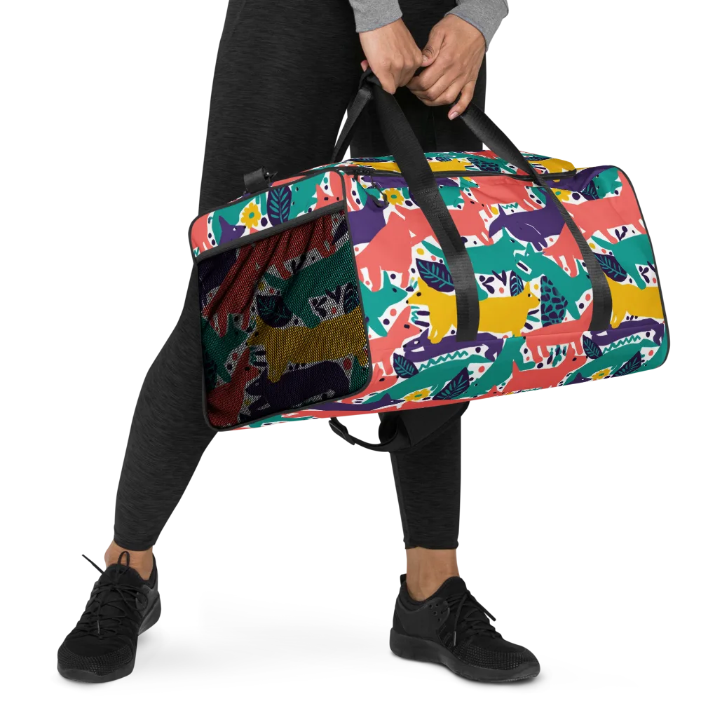 Wildlife Parade on Duffle Bag — Right Front