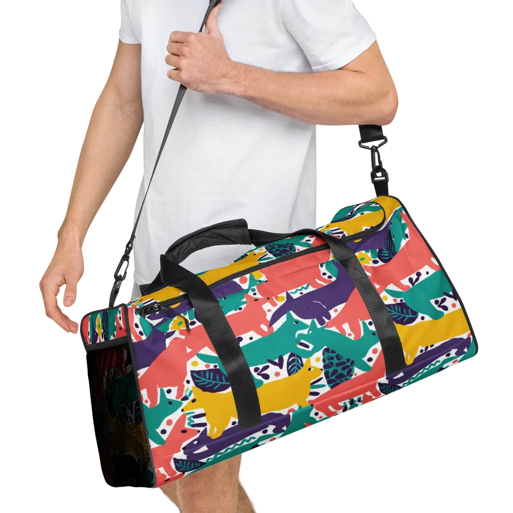 Wildlife Parade on Duffle Bag — Right Front