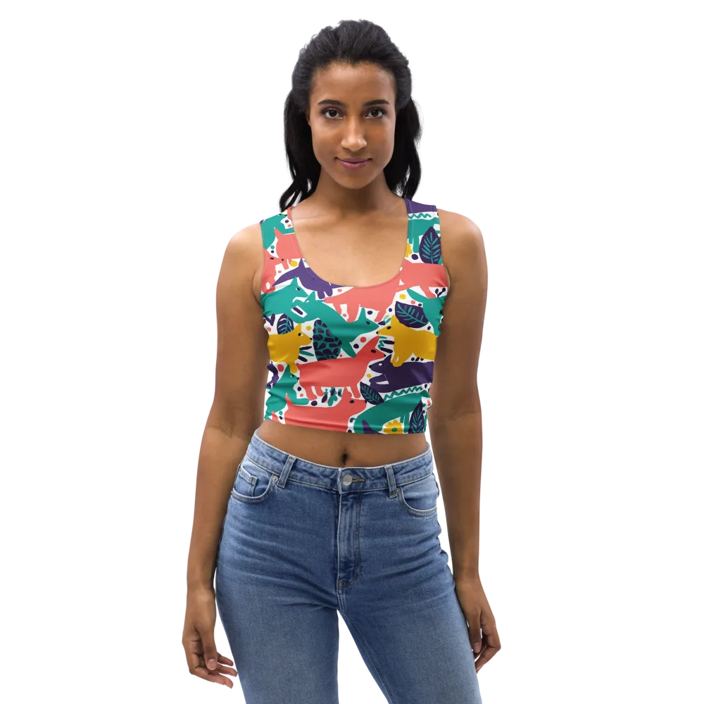 Wildlife Parade on Crop Top — Front