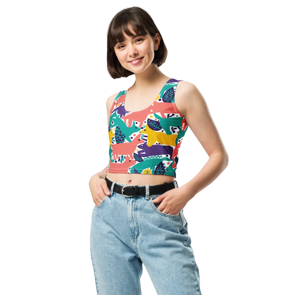 Wildlife Parade on Crop Top — Front
