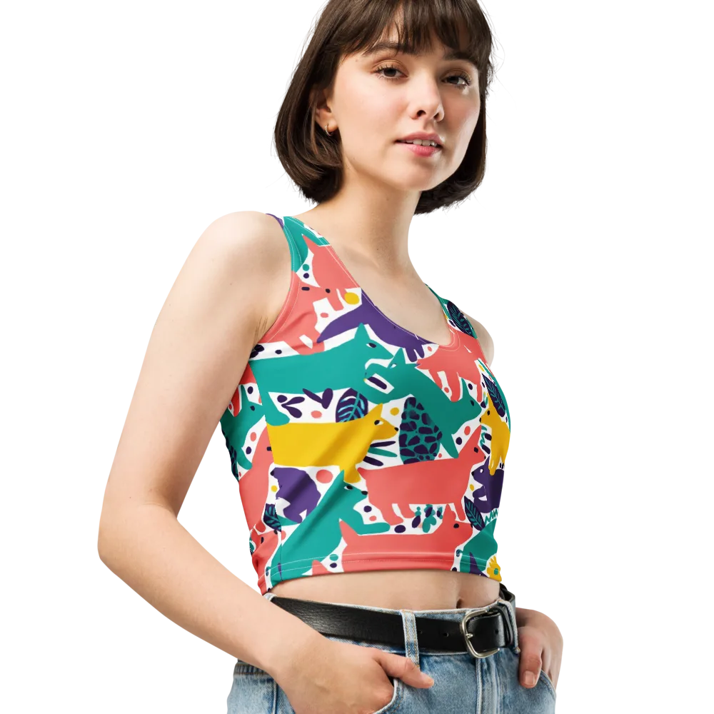 Wildlife Parade on Crop Top — Right Front