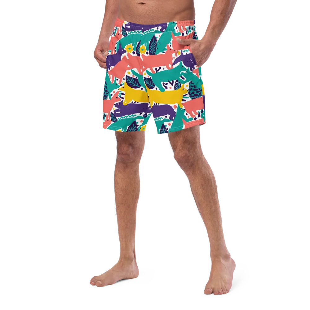 Wildlife Parade on Swim Trunks — Left Front