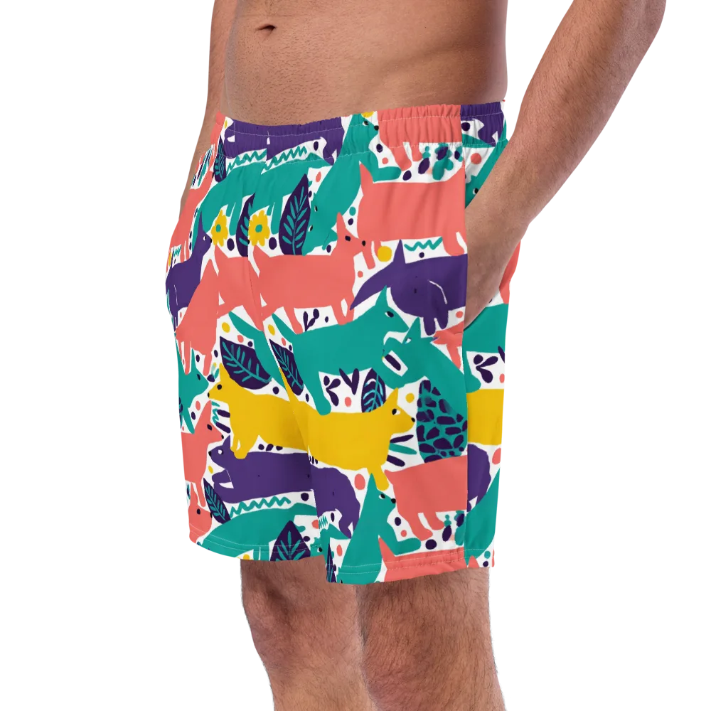 Wildlife Parade on Swim Trunks — Left Front