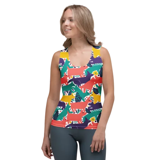 Wildlife Parade on a Women's Tank Top