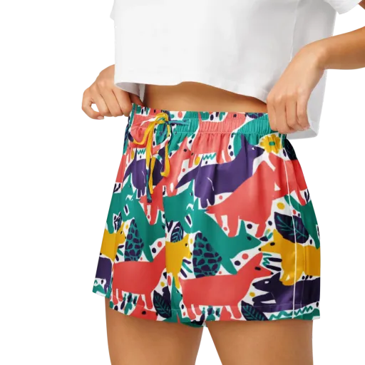 Wildlife Parade on a Women's Pajama Shorts