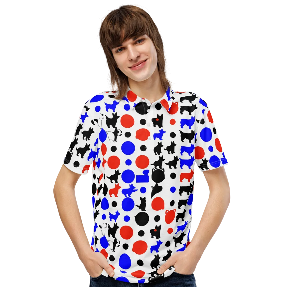 Canine Pop on Men's Slim Fit Polo Shirt — Front