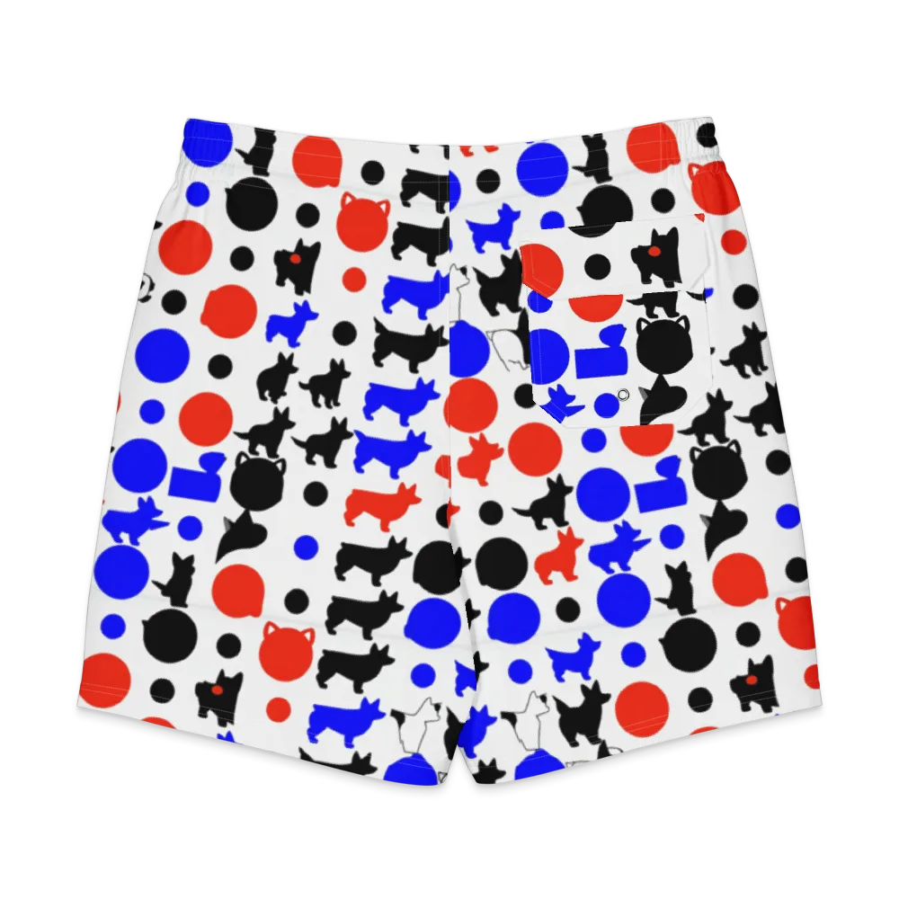 Canine Pop on Men's Board Shorts — Back