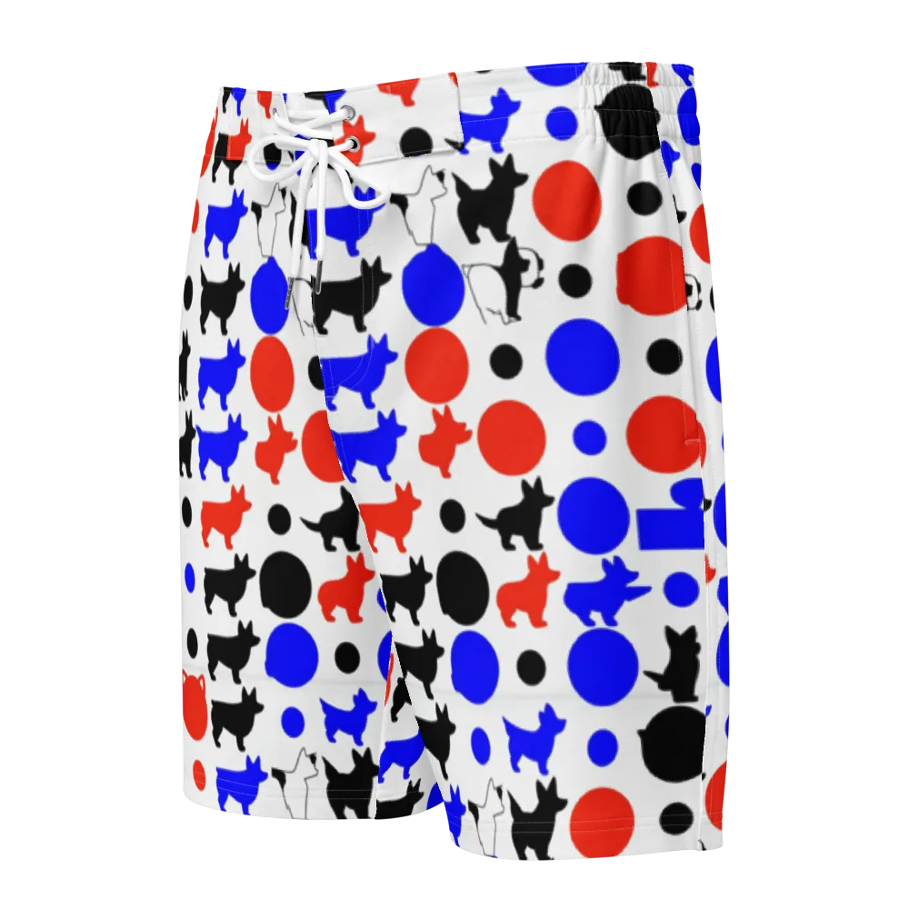 Canine Pop on Men's Board Shorts — Front