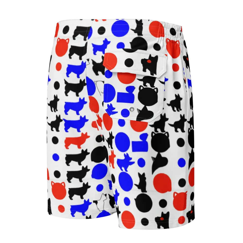 Canine Pop on Men's Board Shorts — Back