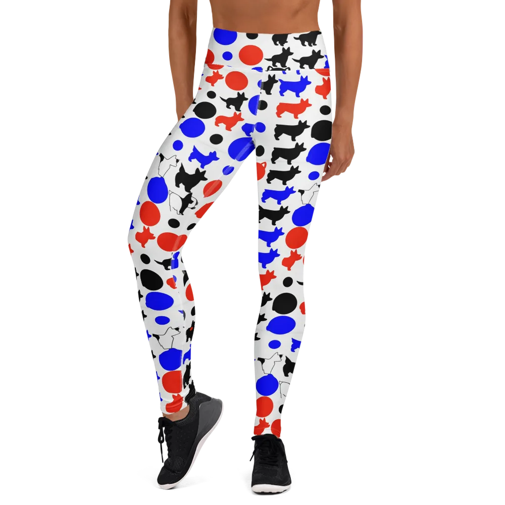Canine Pop on Yoga Leggings — Front