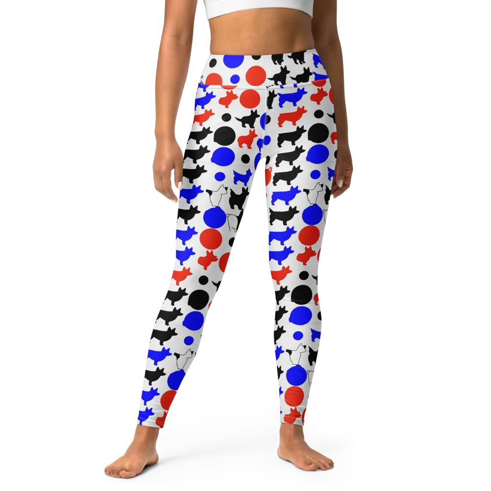 Canine Pop on Yoga Leggings — Front