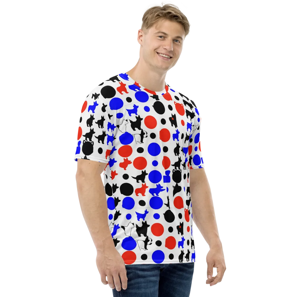 Canine Pop on Men's Crew Neck T-Shirt — Right