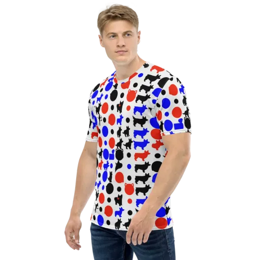 Canine Pop on a Men's Crew Neck T-Shirt