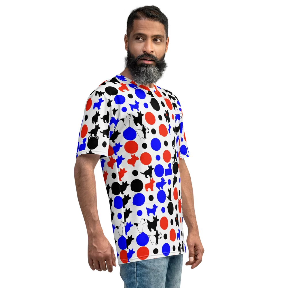 Canine Pop on Men's Crew Neck T-Shirt — Right