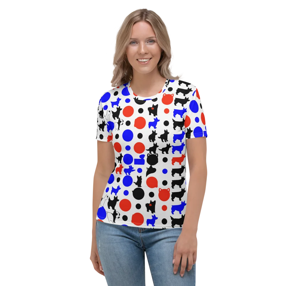 Canine Pop on Women's Crew Neck T-Shirt — Front