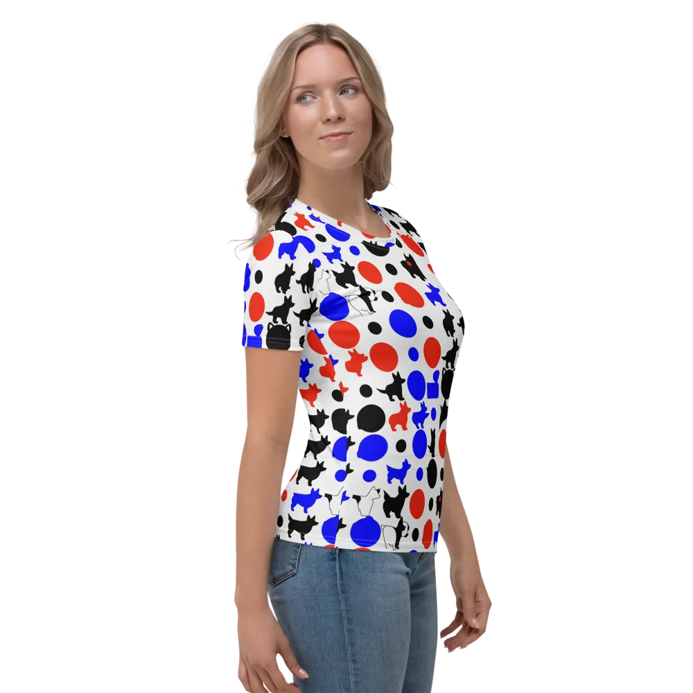 Canine Pop on Women's Crew Neck T-Shirt — Right