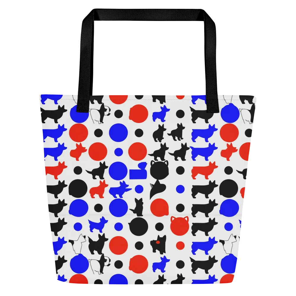 Canine Pop on Large Tote Bag W/ Pocket — Front