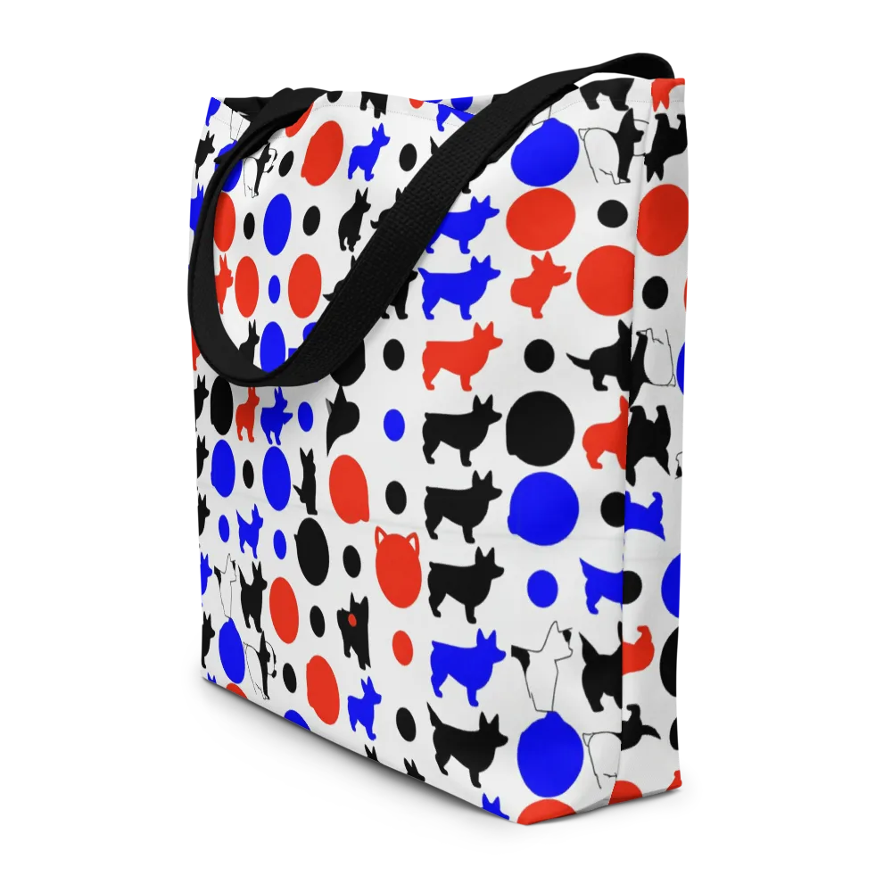 Canine Pop on Large Tote Bag W/ Pocket — Front