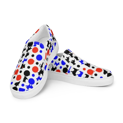 Canine Pop on a Women's Slip-On Canvas Shoes