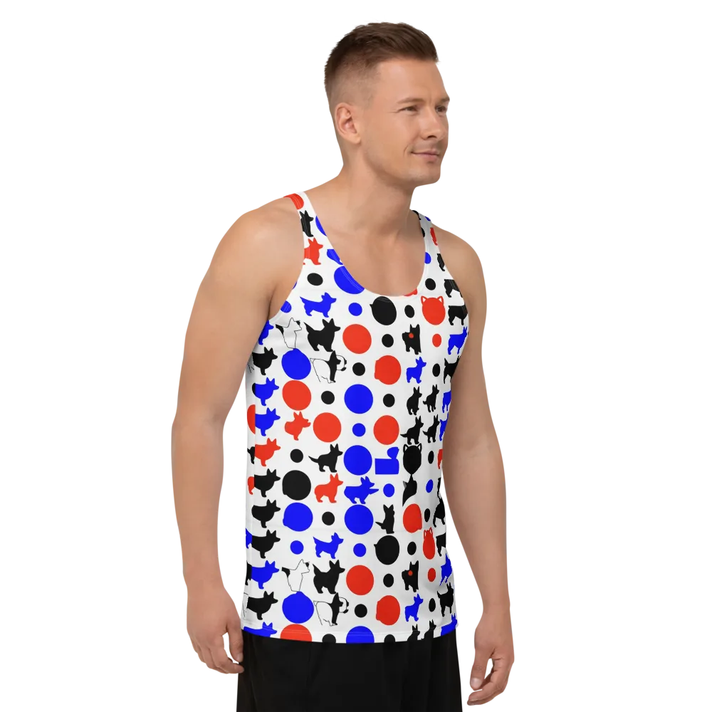 Canine Pop on Men's Tank Top — Right Front