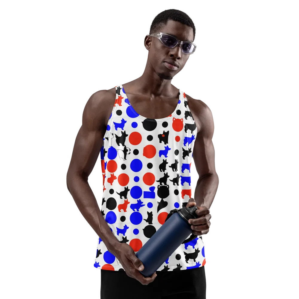 Canine Pop on Men's Tank Top — Front