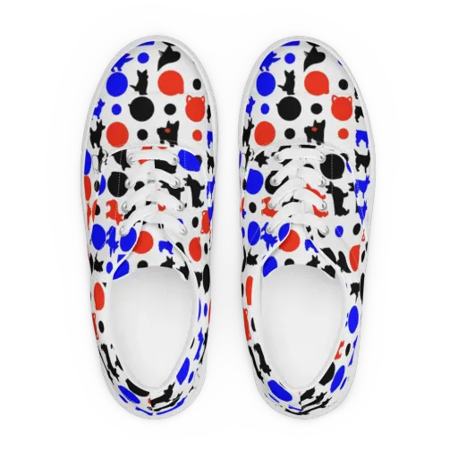 Canine Pop on a Men's Lace-Up Canvas Shoes