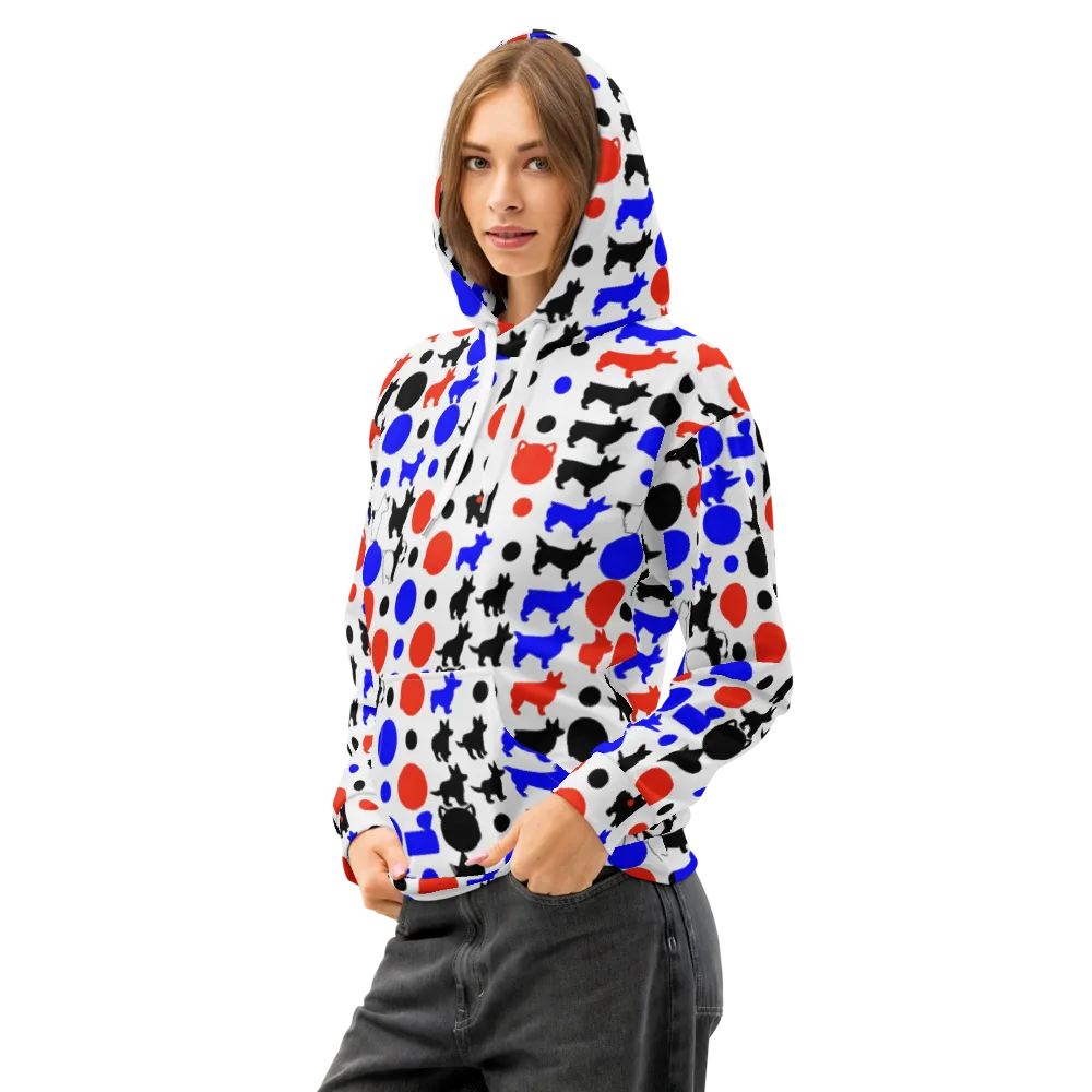 Canine Pop on Cotton Hoodie — Left Front