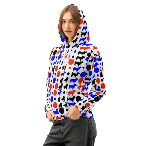 Canine Pop on a Cotton Hoodie