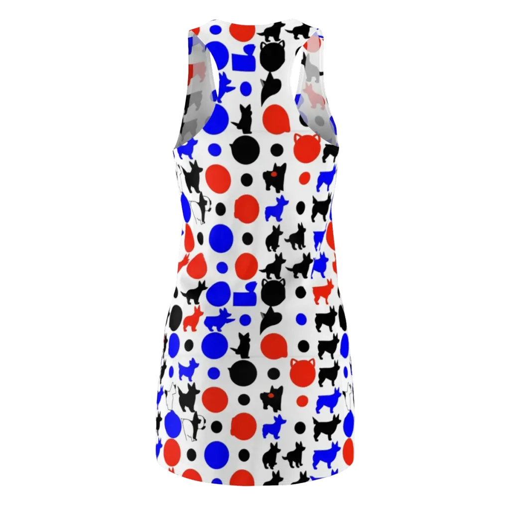Canine Pop on Racerback Dress — Back