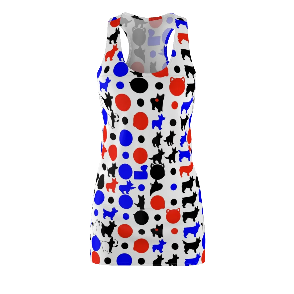 Canine Pop on Racerback Dress — Front