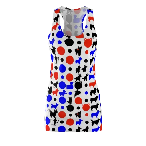 Canine Pop on a Racerback Dress