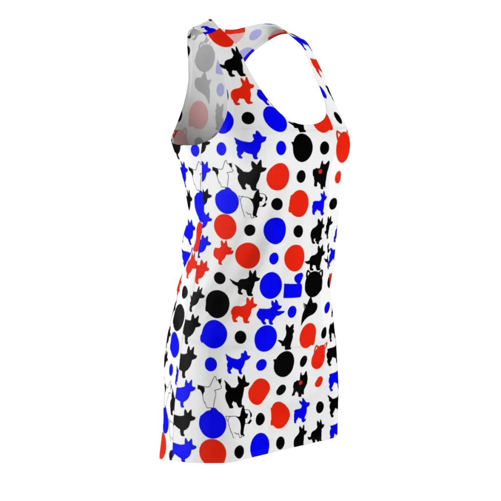 Canine Pop on Racerback Dress — Front Side