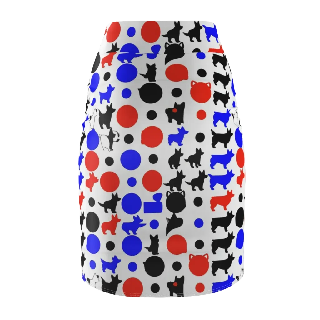 Canine Pop on Pencil Skirt — Back