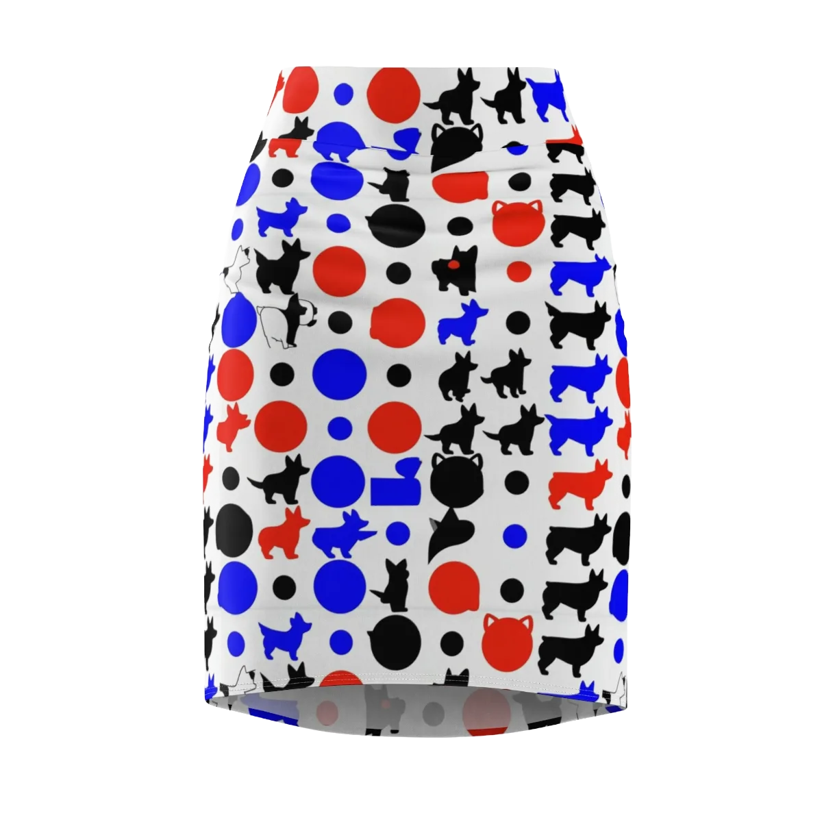 Canine Pop on Pencil Skirt — Front