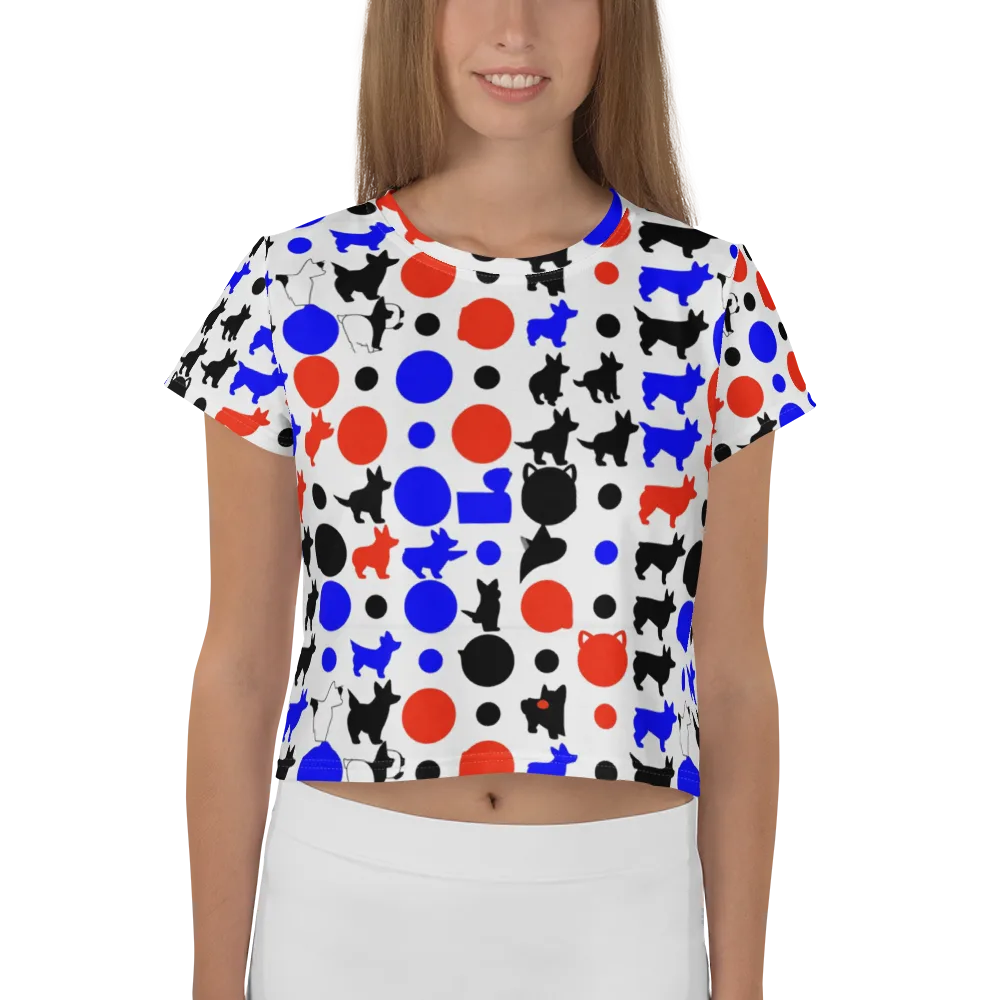 Canine Pop on Crop Tee — Front