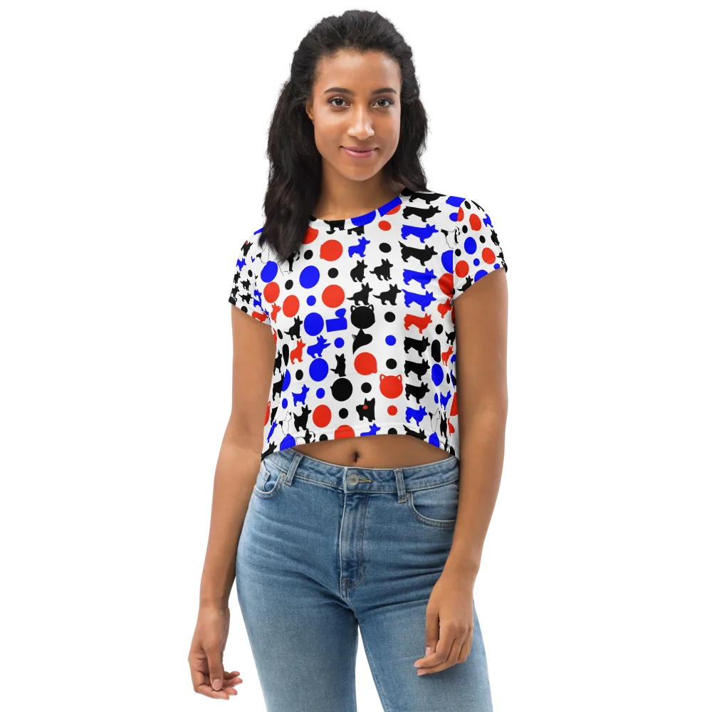 Canine Pop on Crop Tee — Front