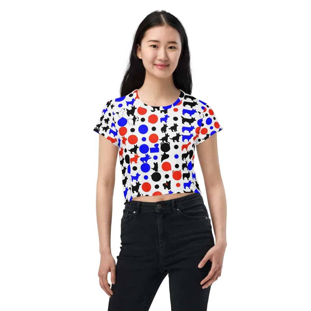 Canine Pop on Crop Tee — Front