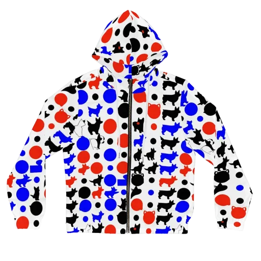 Canine Pop on a Women's Full-Zip Hoodie